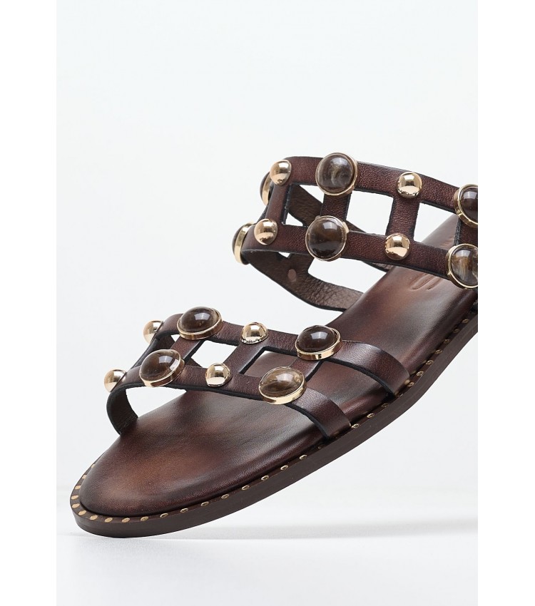 Women Flats 04.645.S Brown Leather MAKIS KOTRIS