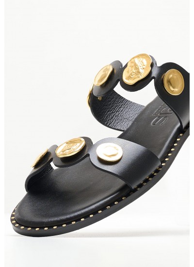 Women Flats 04.857 Black Leather MAKIS KOTRIS