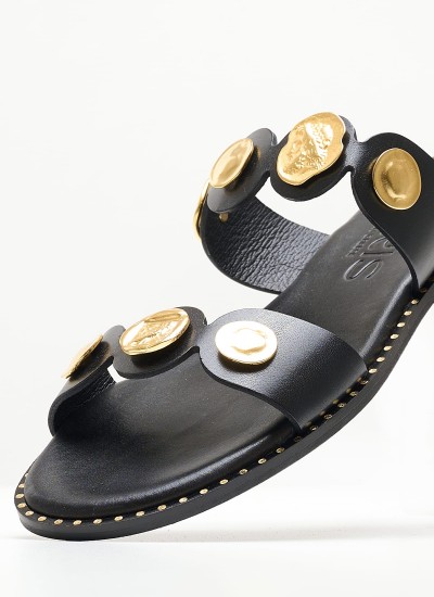 Women Sandals 2246.91635L Black Leather Mortoglou