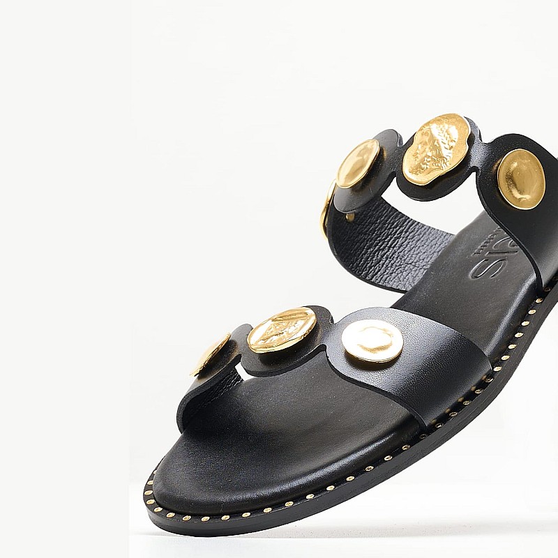 Women Flats 04.857 Black Leather MAKIS KOTRIS