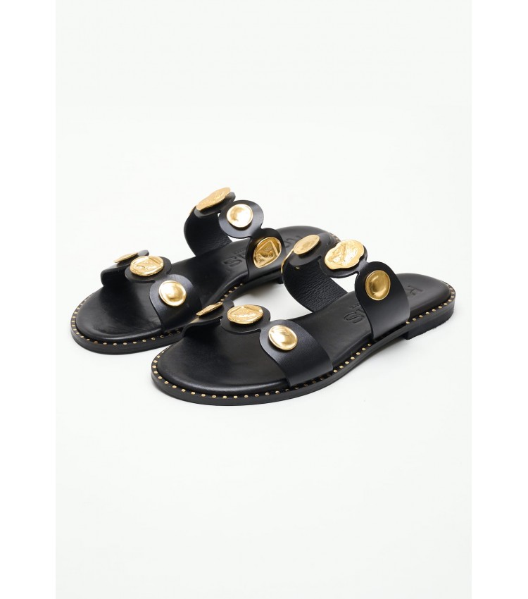 Women Flats 04.857 Black Leather MAKIS KOTRIS