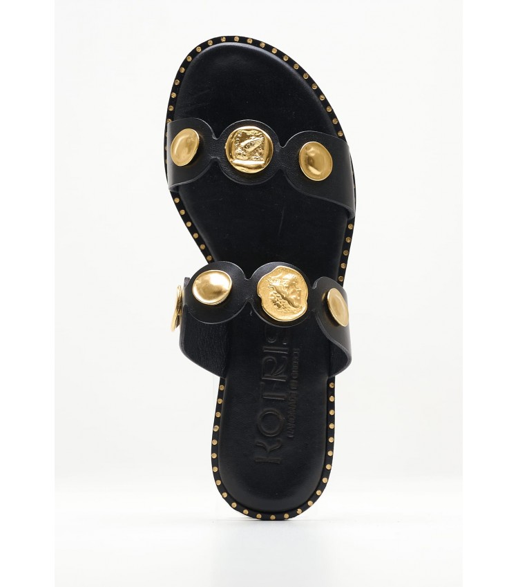 Women Flats 04.857 Black Leather MAKIS KOTRIS