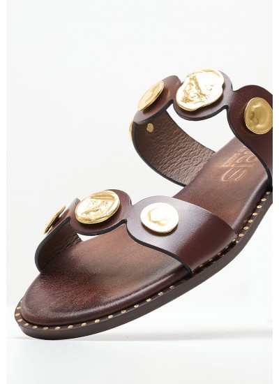 Women Flats 02.310 Brown Leather MAKIS KOTRIS