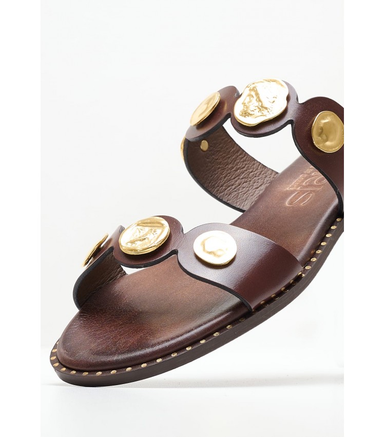 Women Flats 04.857 Brown Leather MAKIS KOTRIS