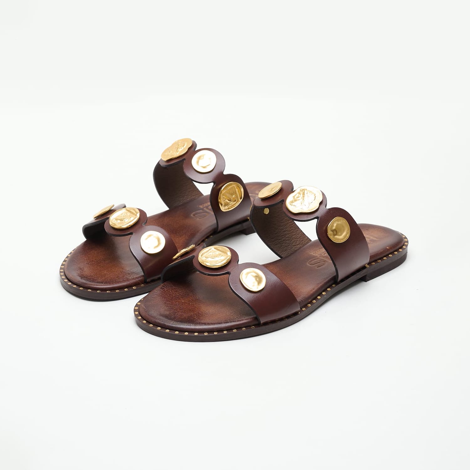 Women Flats 04.857 Brown Leather MAKIS KOTRIS Women Flats 04.857 Brown Leather MAKIS KOTRIS