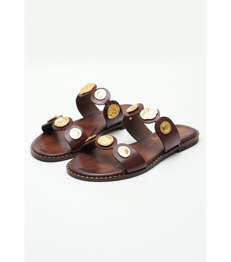 Women Flats 04.857 Brown Leather MAKIS KOTRIS