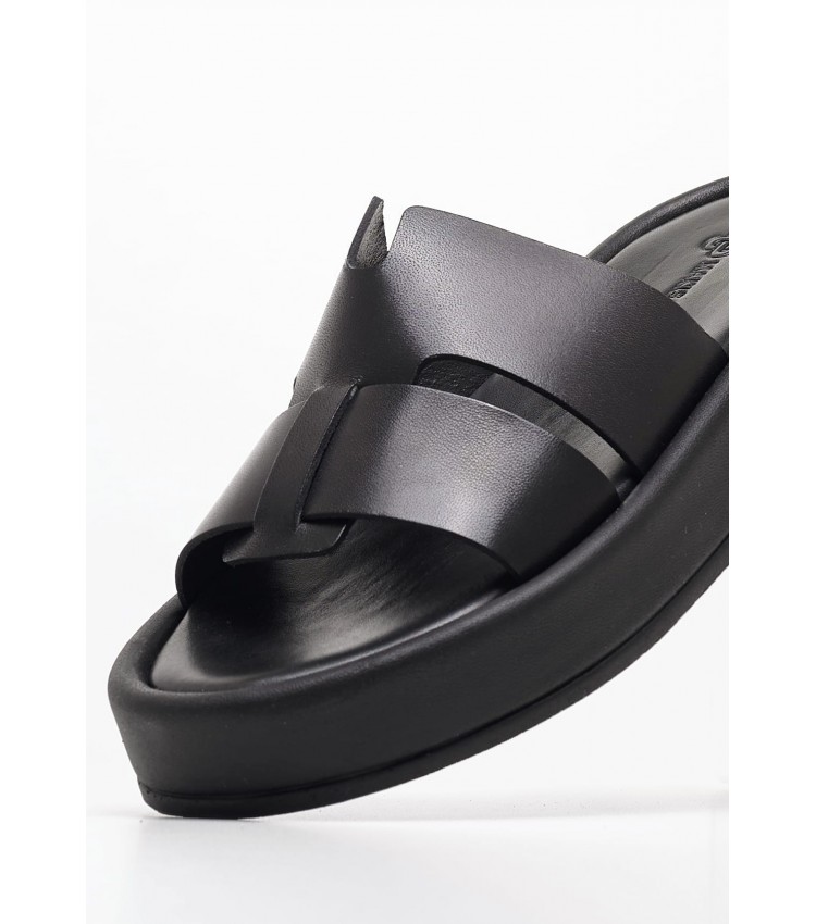 Women Flats 21.555 Black Leather MAKIS KOTRIS