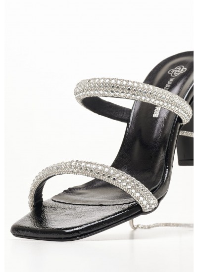 Women Sandals 75.904 Black Patent Leather MAKIS KOTRIS