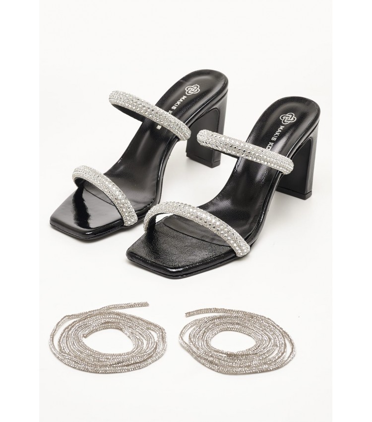 Women Sandals 75.904 Black Patent Leather MAKIS KOTRIS