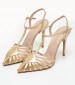 Women Pumps & Peeptoes High 90.700 Gold Leather MAKIS KOTRIS