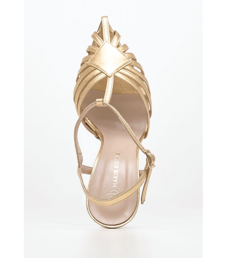 Women Pumps & Peeptoes High 90.700 Gold Leather MAKIS KOTRIS