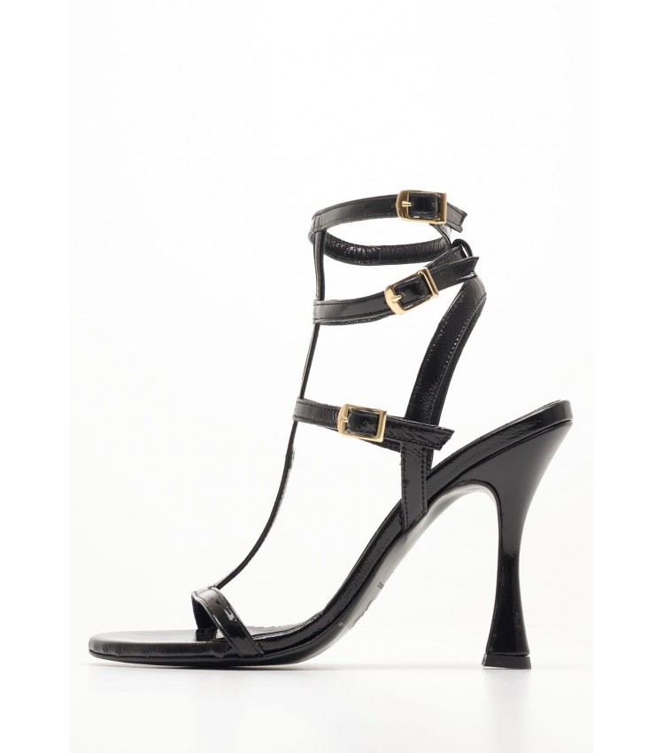 Women Sandals 98.700 Black Patent Leather MAKIS KOTRIS