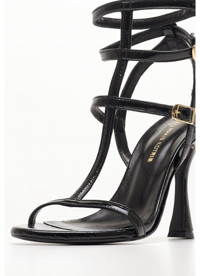 Women Sandals 98.700 Black Patent Leather MAKIS KOTRIS