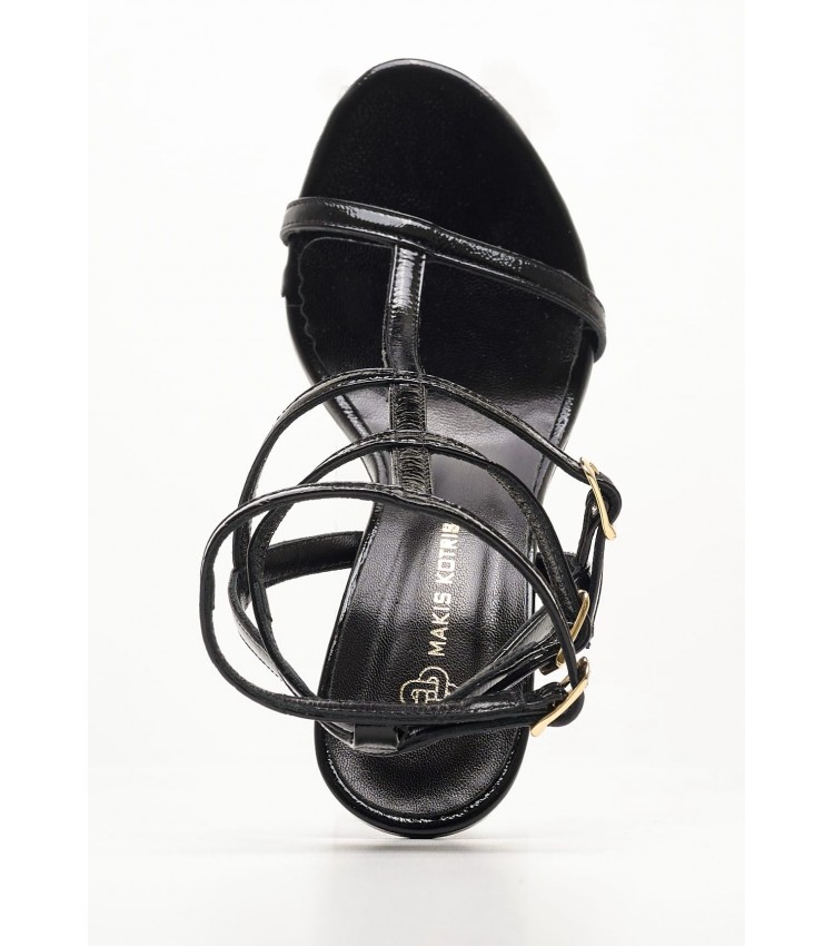 Women Sandals 98.700 Black Patent Leather MAKIS KOTRIS