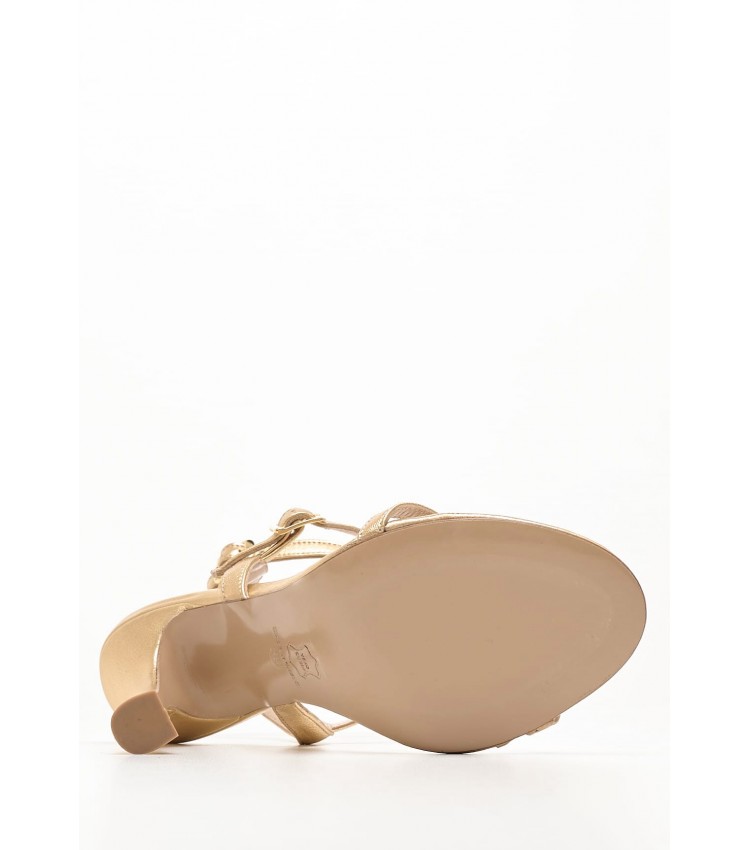 Women Sandals 98.700 Gold Leather MAKIS KOTRIS
