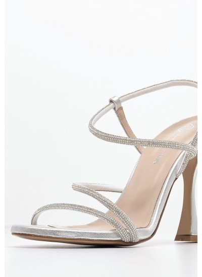 Women Sandals 2242.72009 Silver Leather Mortoglou