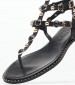 Women Flats K.730.ST Black Leather MAKIS KOTRIS