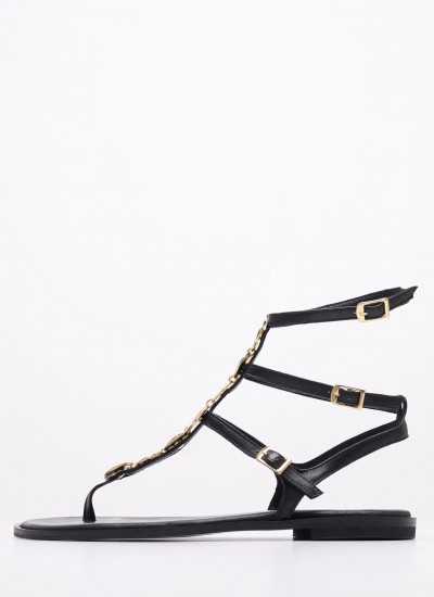 Γυναικεία Flats K.750 Μαύρο Δέρμα Makis Kotris