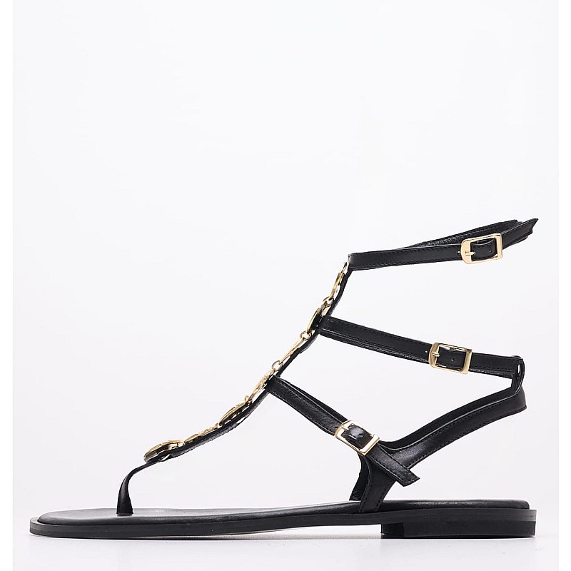 Γυναικεία Flats K.750 Μαύρο Δέρμα Makis Kotris