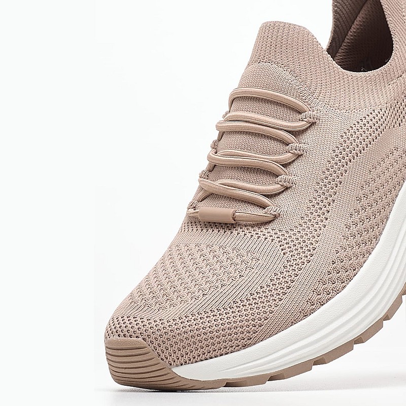 Γυναικεία Παπούτσια Casual 117027 Μπεζ Ύφασμα Skechers