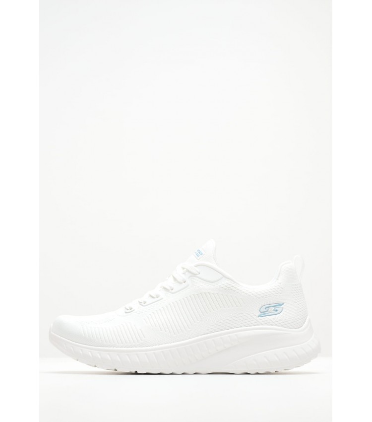 Women Casual Shoes 117209 White Fabric Skechers