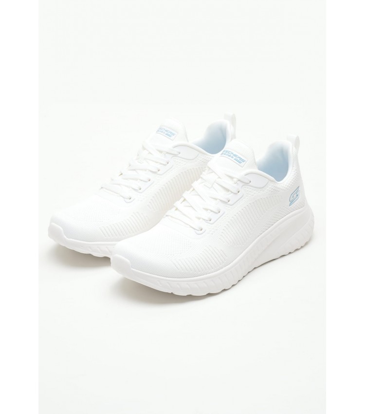 Γυναικεία Παπούτσια Casual 117209 Άσπρο Ύφασμα Skechers