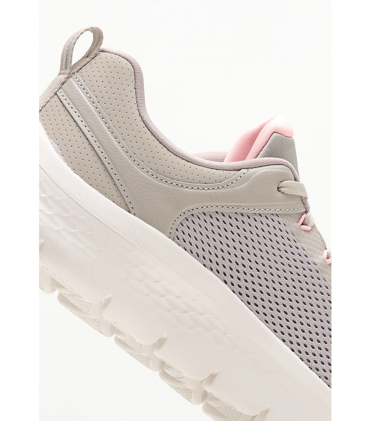 Women Casual Shoes 124817 Grey Fabric Skechers