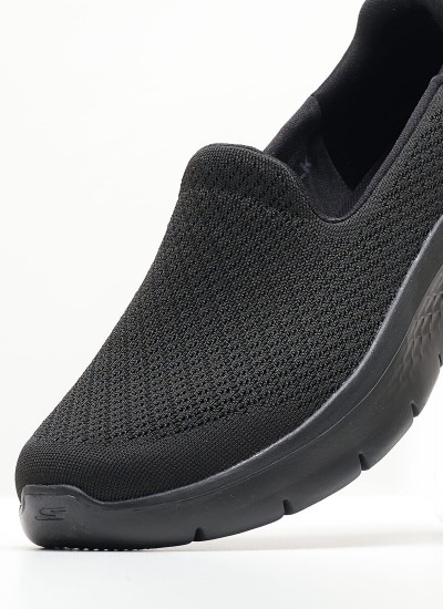 Women Casual Shoes 77200 Black ECOleather Skechers