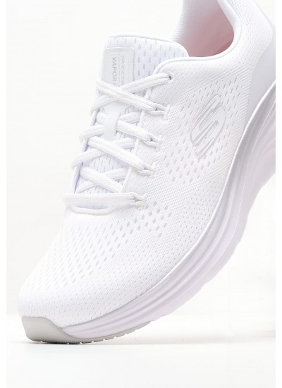 Women Casual Shoes 150025 White Fabric Skechers
