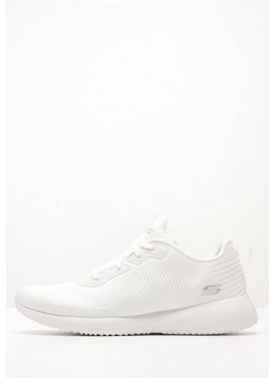 Women Casual Shoes 32504 White Fabric Skechers