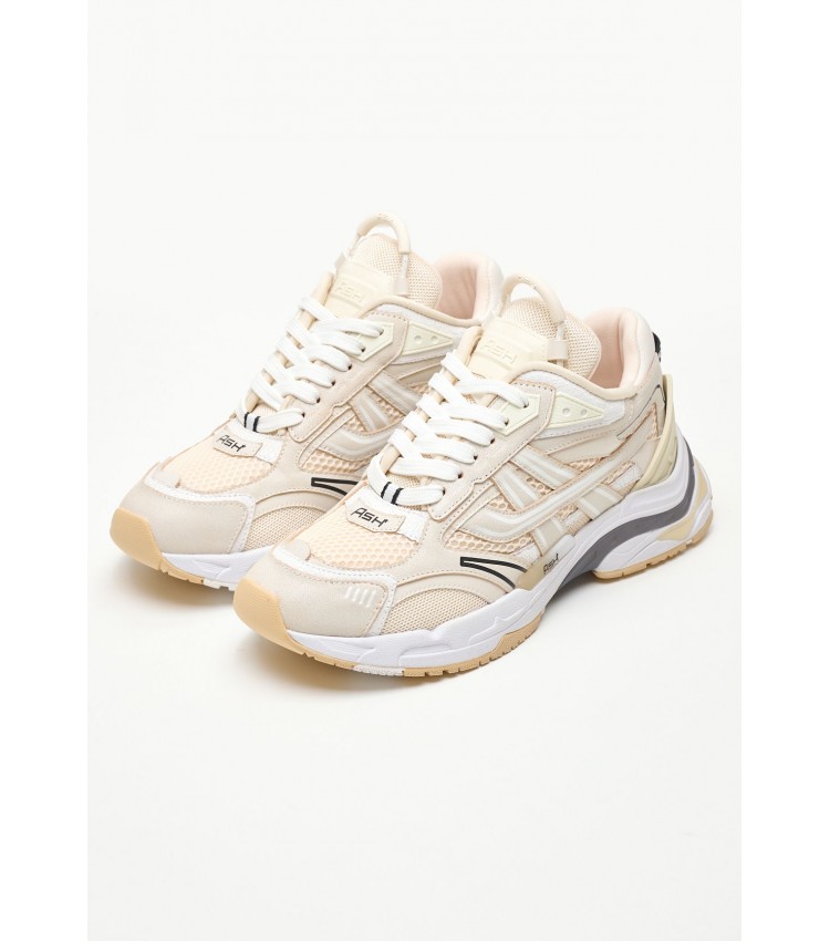 Women Casual Shoes Race.B Beige Leather Ash