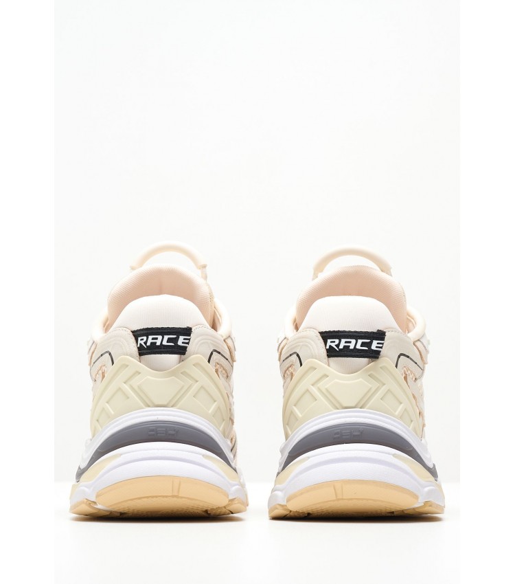 Women Casual Shoes Race.B Beige Leather Ash