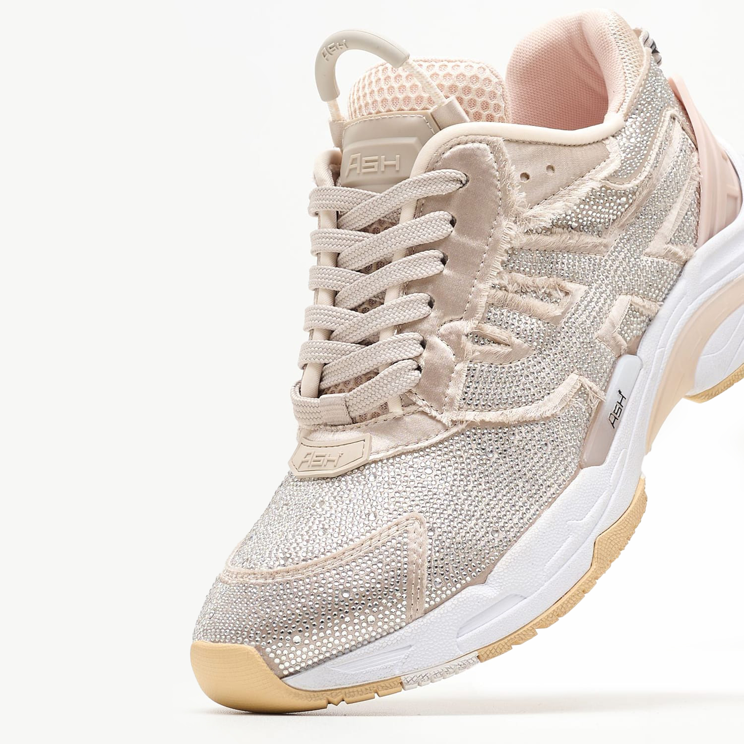 Γυναικεία Παπούτσια Casual Race.Strass Μπεζ Ύφασμα Ash