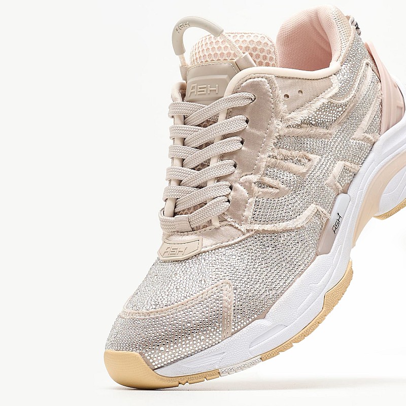 Γυναικεία Παπούτσια Casual Race.Strass Μπεζ Ύφασμα Ash