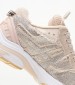 Women Casual Shoes Race.Strass Beige Fabric Ash