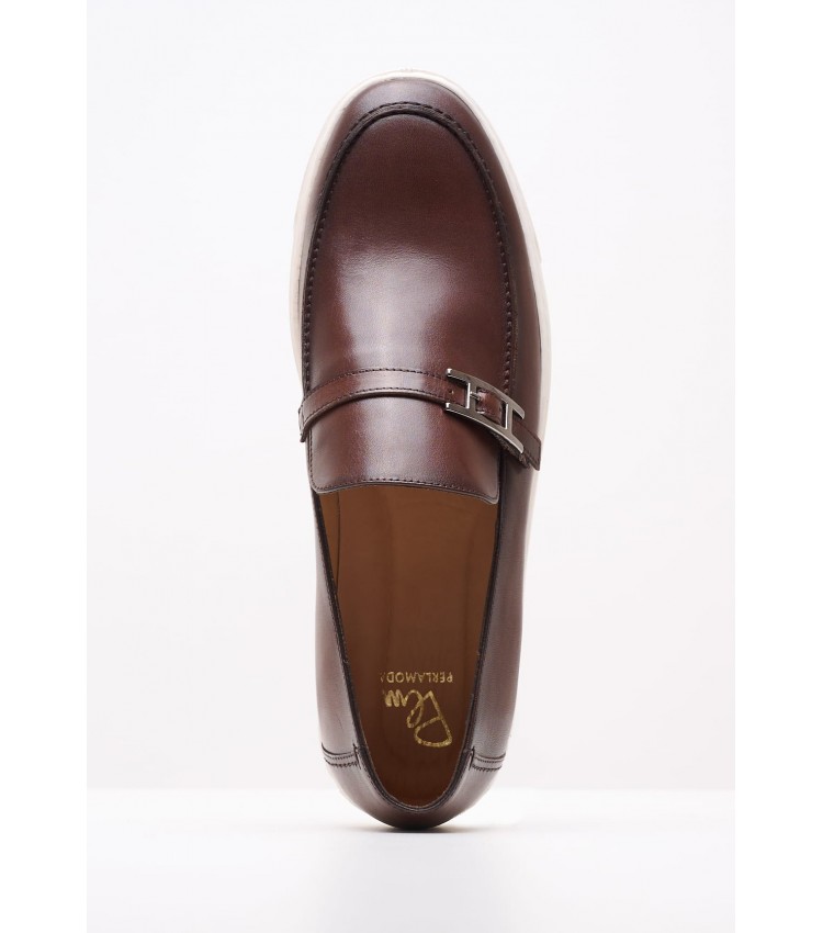 Men Moccasins 7372 Brown Leather Perlamoda