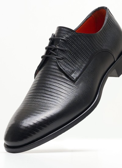 Men Shoes F321 Black Leather Perlamoda