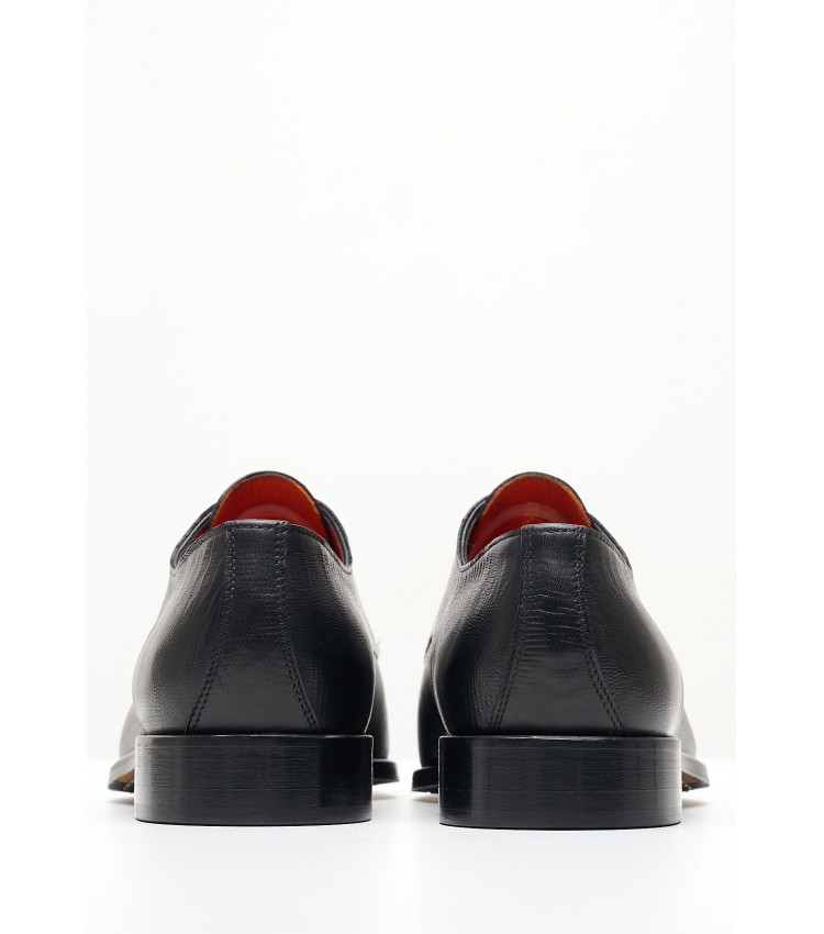 Men Shoes F321 Black Leather Perlamoda