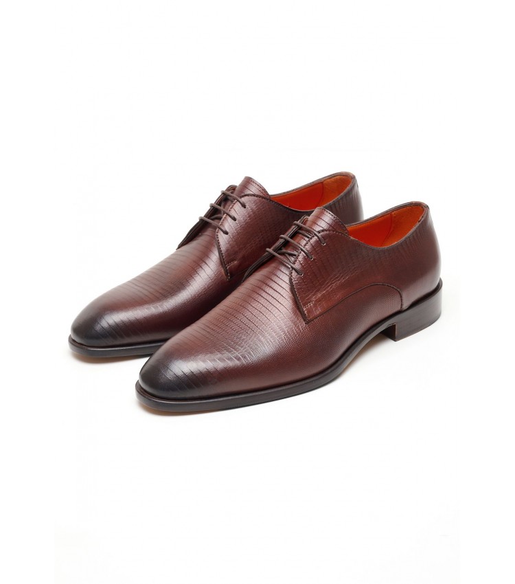 Men Shoes F321 Brown Leather Perlamoda