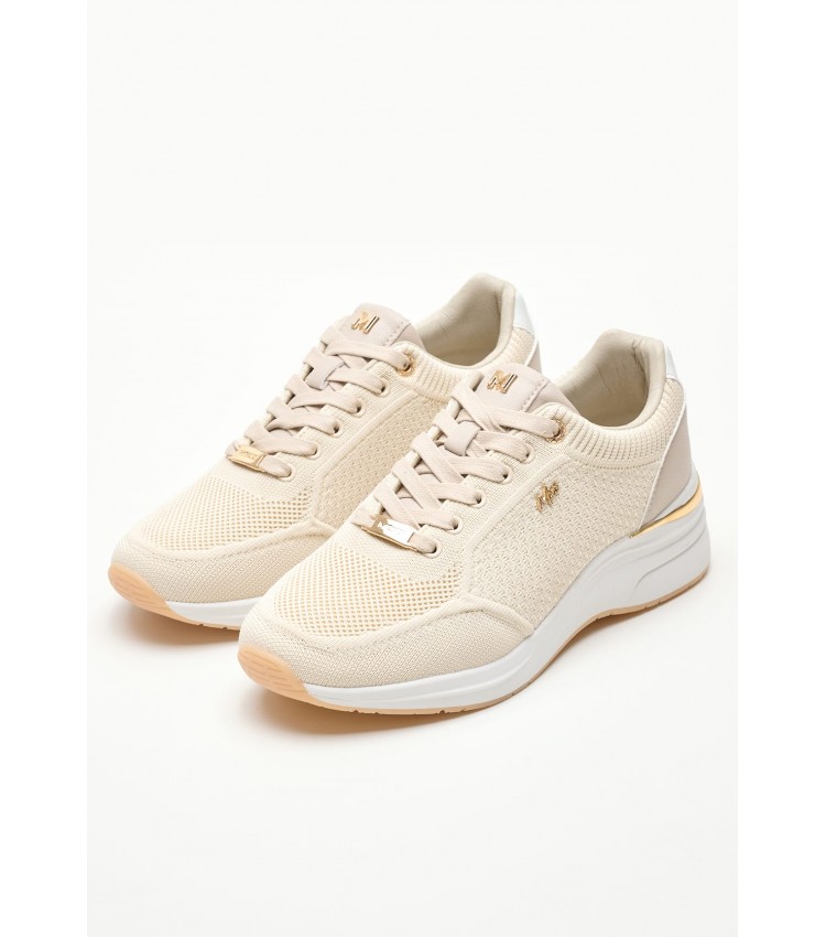 Women Casual Shoes Nena Beige Fabric Mexx