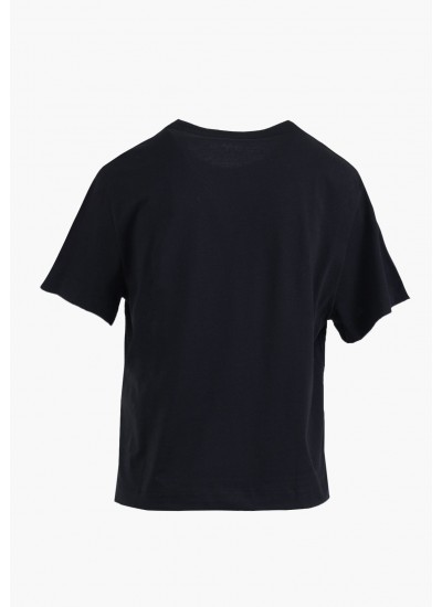 Women T-Shirts - Tops Boxy.Triangle Black Cotton Guess