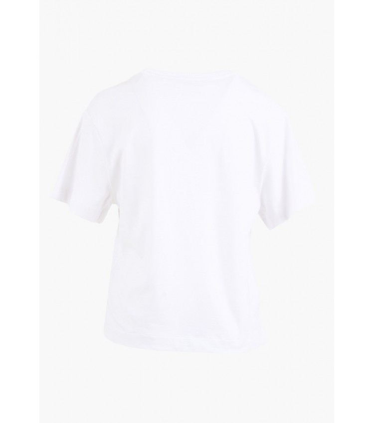 Women T-Shirts - Tops Boxy.Triangle White Cotton Guess