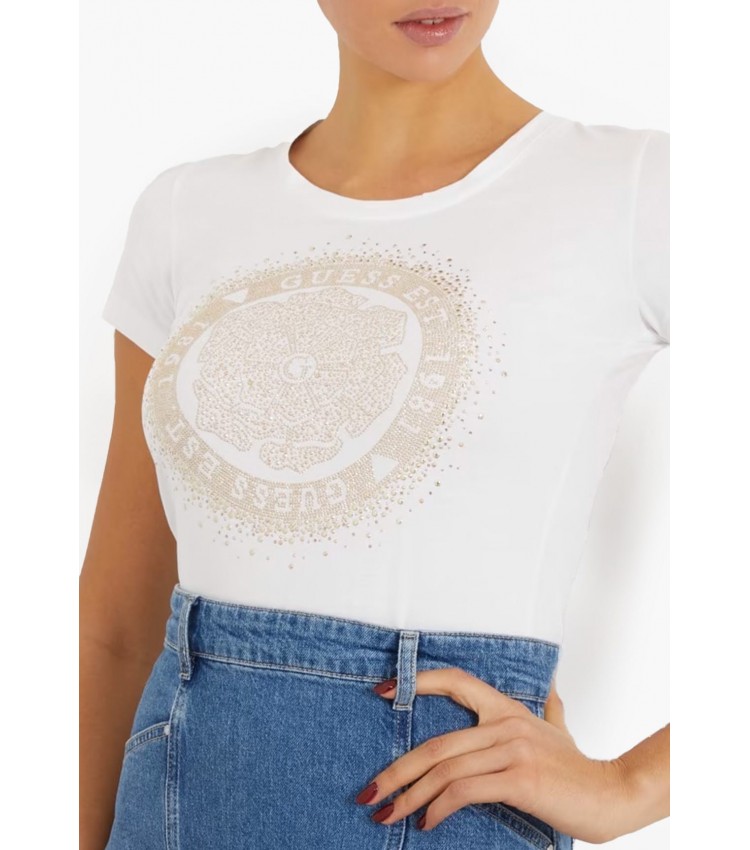 Women T-Shirts - Tops Camelia White Cotton Guess