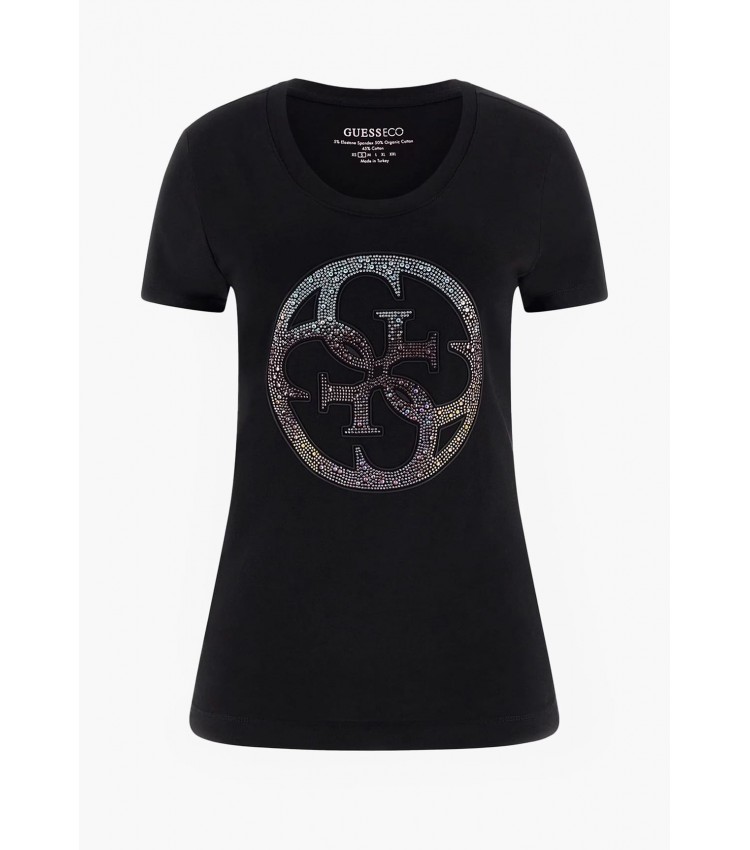 Women T-Shirts - Tops Cn.4g Black Cotton Guess