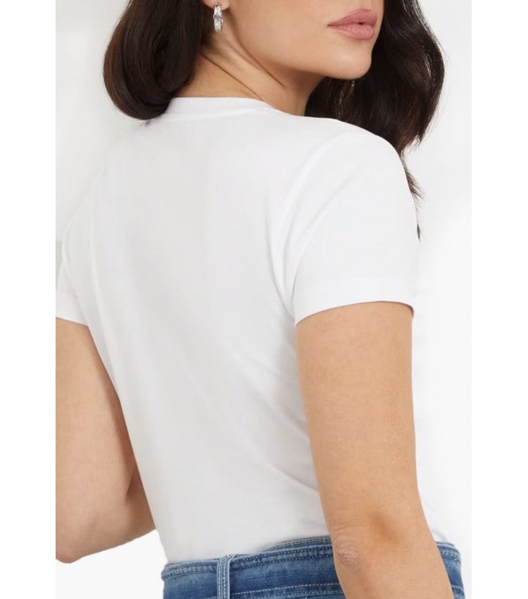 Γυναικείες Μπλούζες - Τοπ Cn.4g Άσπρο Βαμβάκι Guess