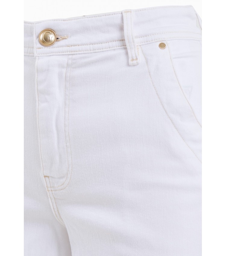 Women Trousers Dakota.Highwide White Cotton Guess
