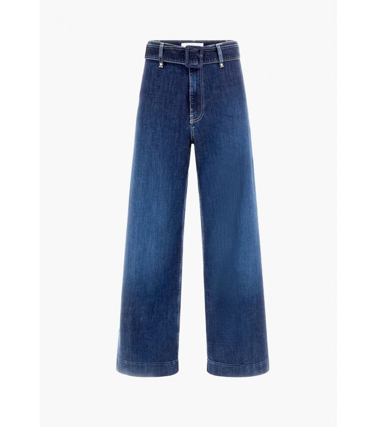 Women Trousers Dakota.Seamless Blue Cotton Guess