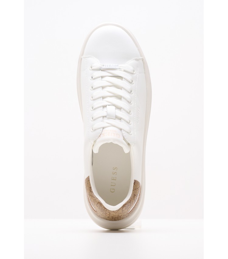 Women Casual Shoes Elbina.24 White Leather Guess