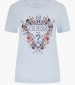 Women T-Shirts - Tops Flowers.D LightBlue Cotton Guess