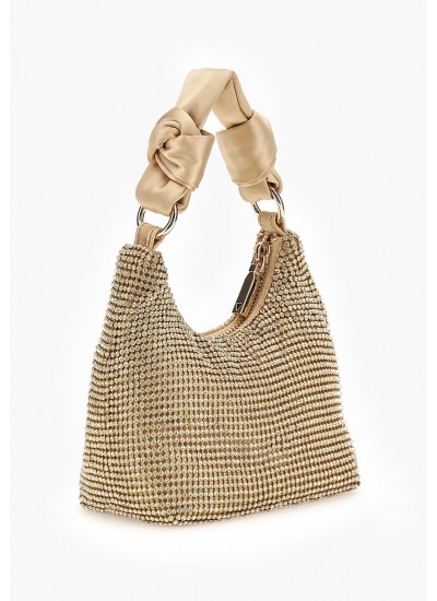 Women Bags Lua.Mini Gold Strash Guess